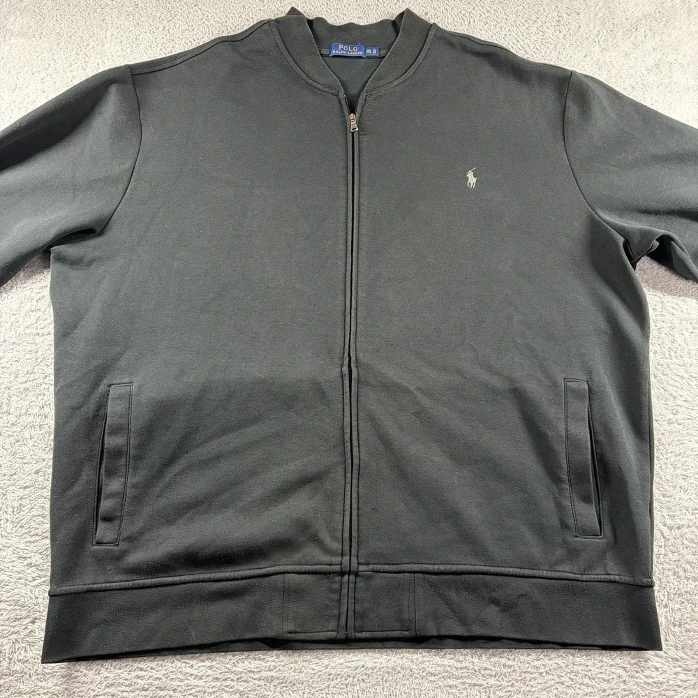 Polo Ralph Lauren Fill Zip Bomber Sweater Jacket Mens 3XLT Black Performance